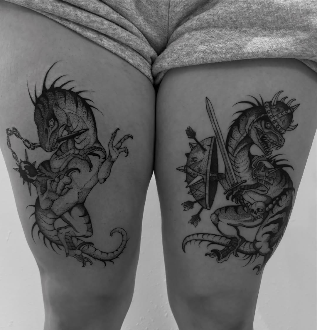 Tattoo by @blightttattoo — black_and_grey, dark_realism