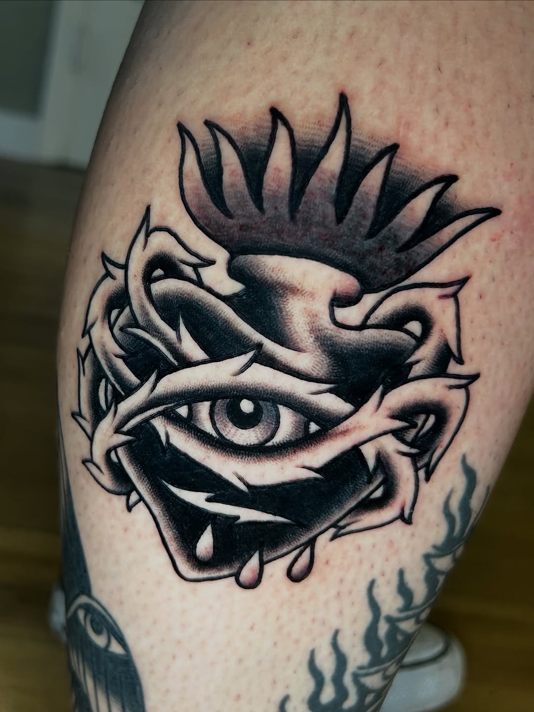 Tattoo by @elijah.breon — black_and_grey, chicano