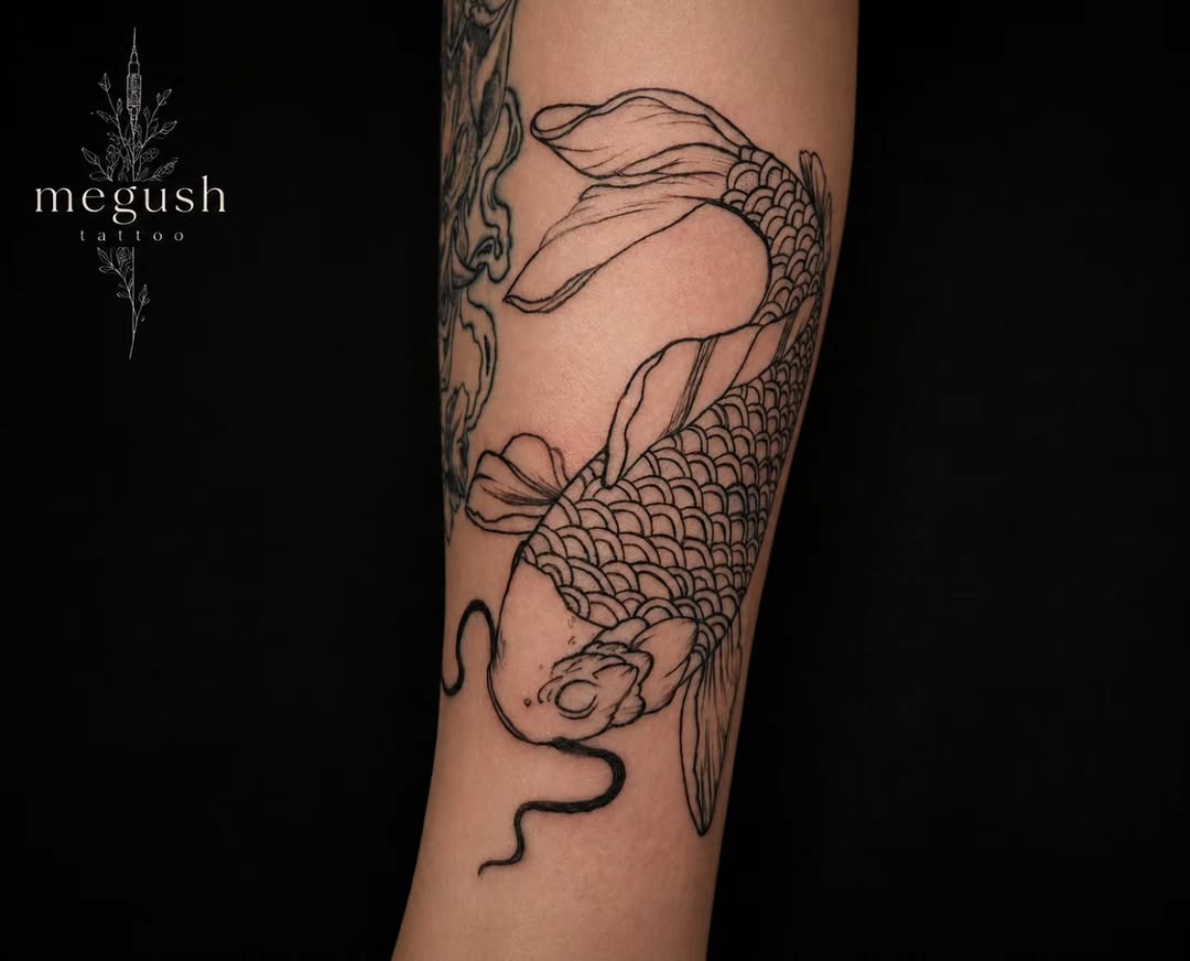 Tattoo by @megushtattoo — japanese_irezumi, fine_line