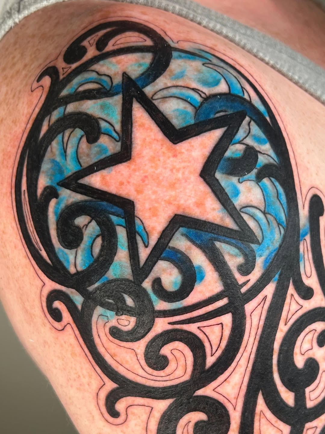 Tattoo by @chloemarietattoos — blackwork, tribal