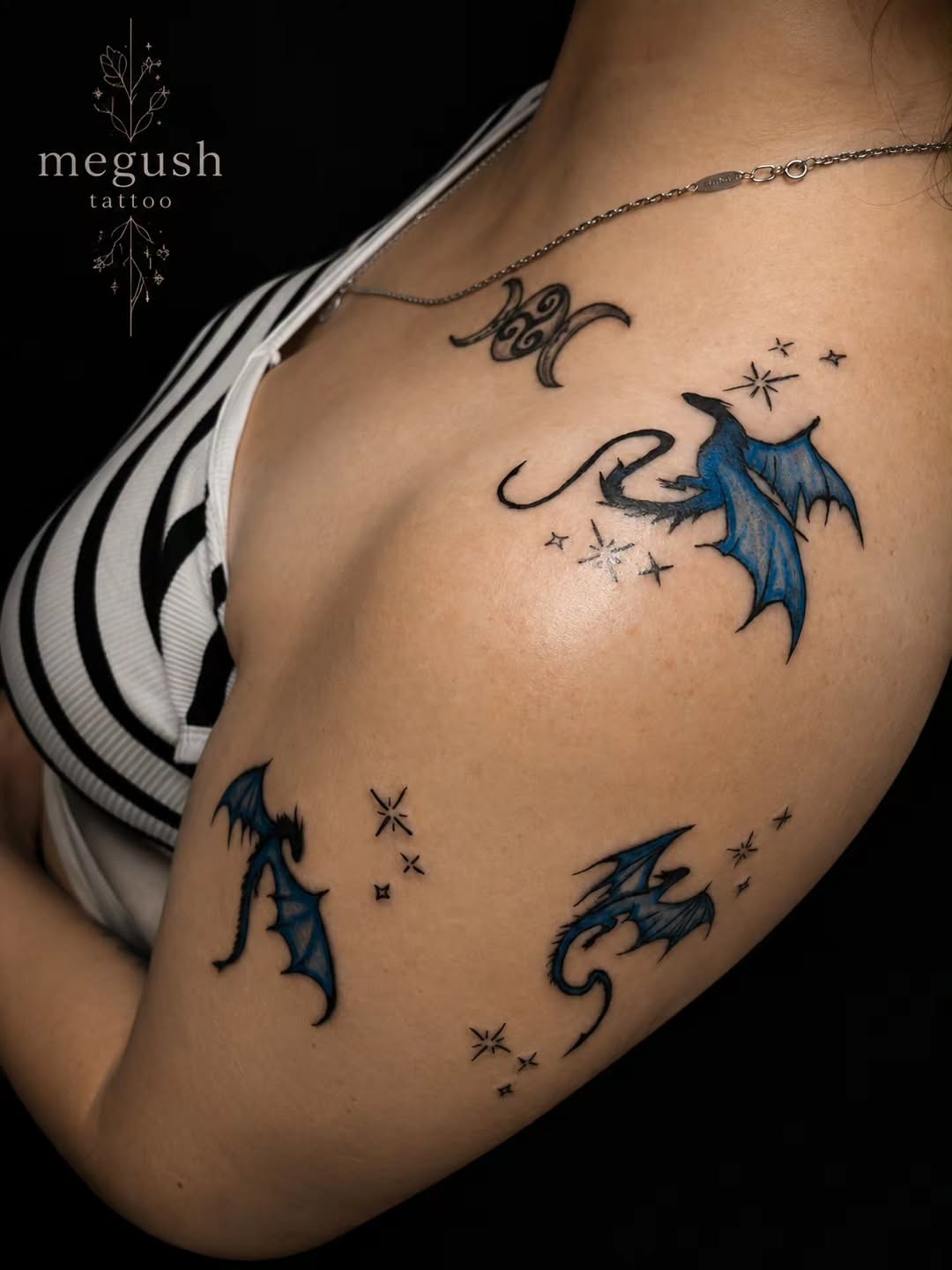 Tattoo by @megushtattoo — fine_line, anime