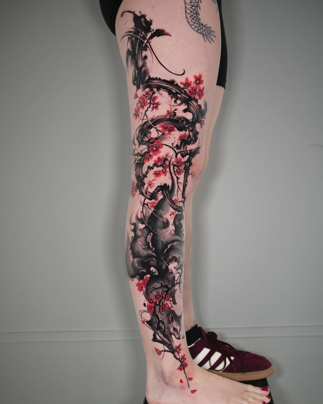 Tattoo by @jiya.brush — japanese_irezumi, watercolor