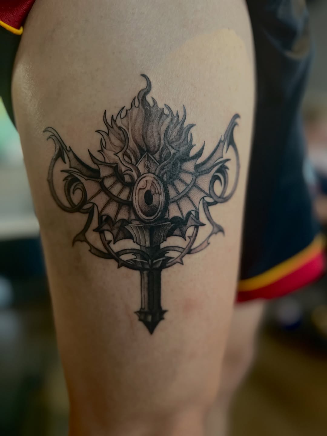 Tattoo by @makoto.tattooarts — black_and_grey, dark_realism