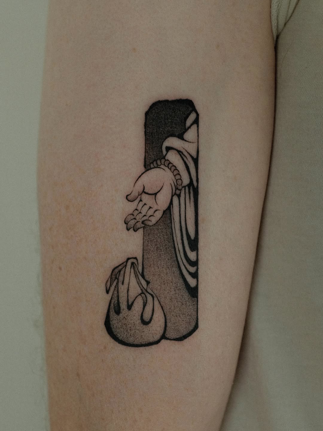 Tattoo by @xiaolun_tatt — black_and_grey, chicano