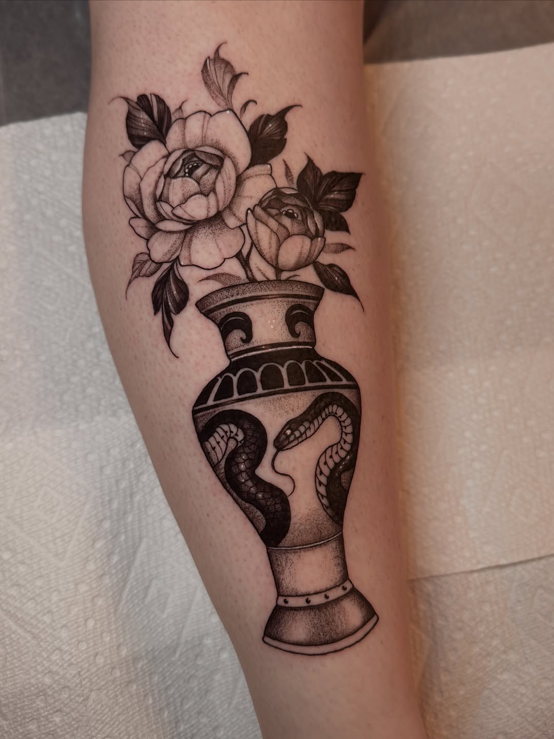 Tattoo by @morrisontattooer — black_and_grey, realism