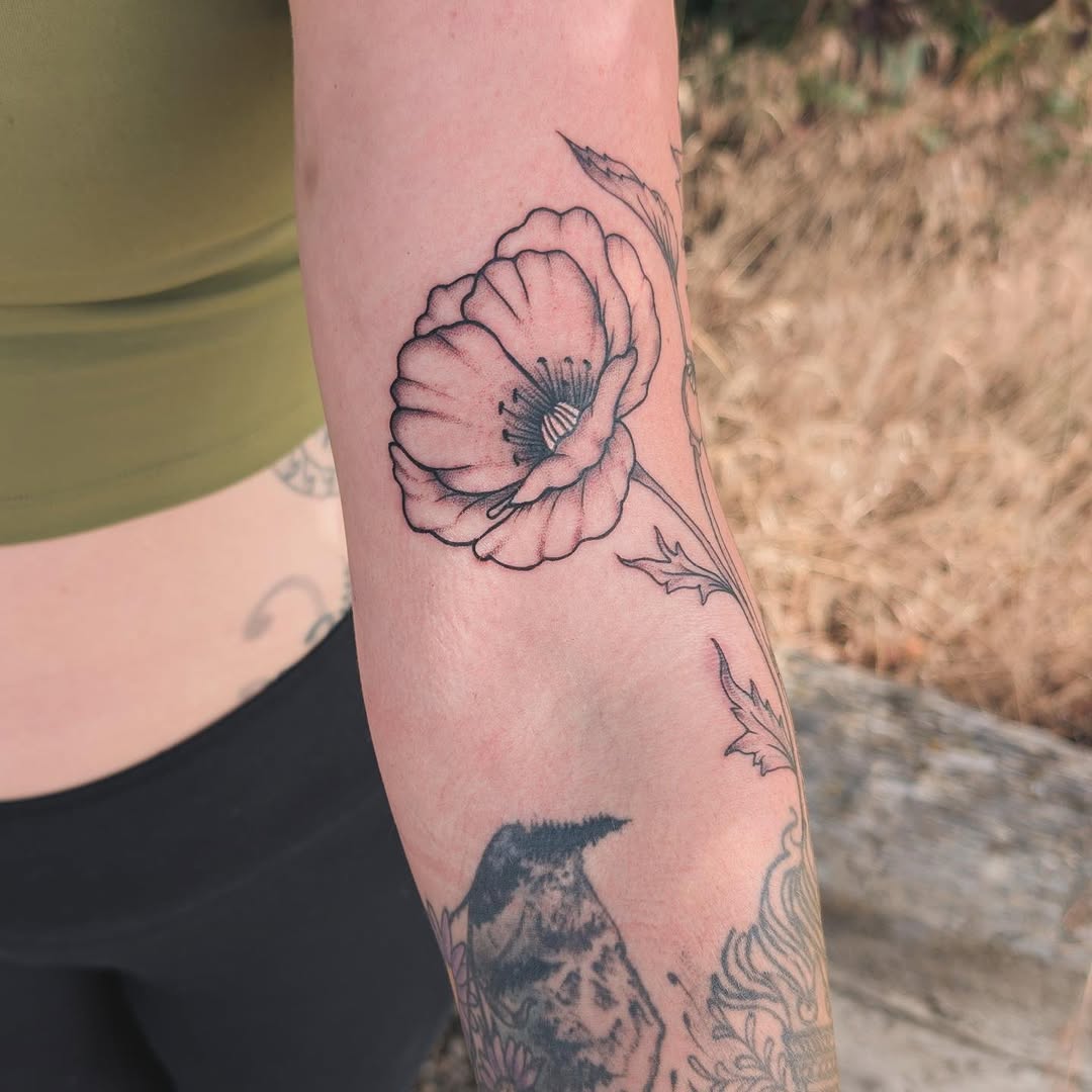 Tattoo by @uprootedtattooing — fine_line, black_and_grey