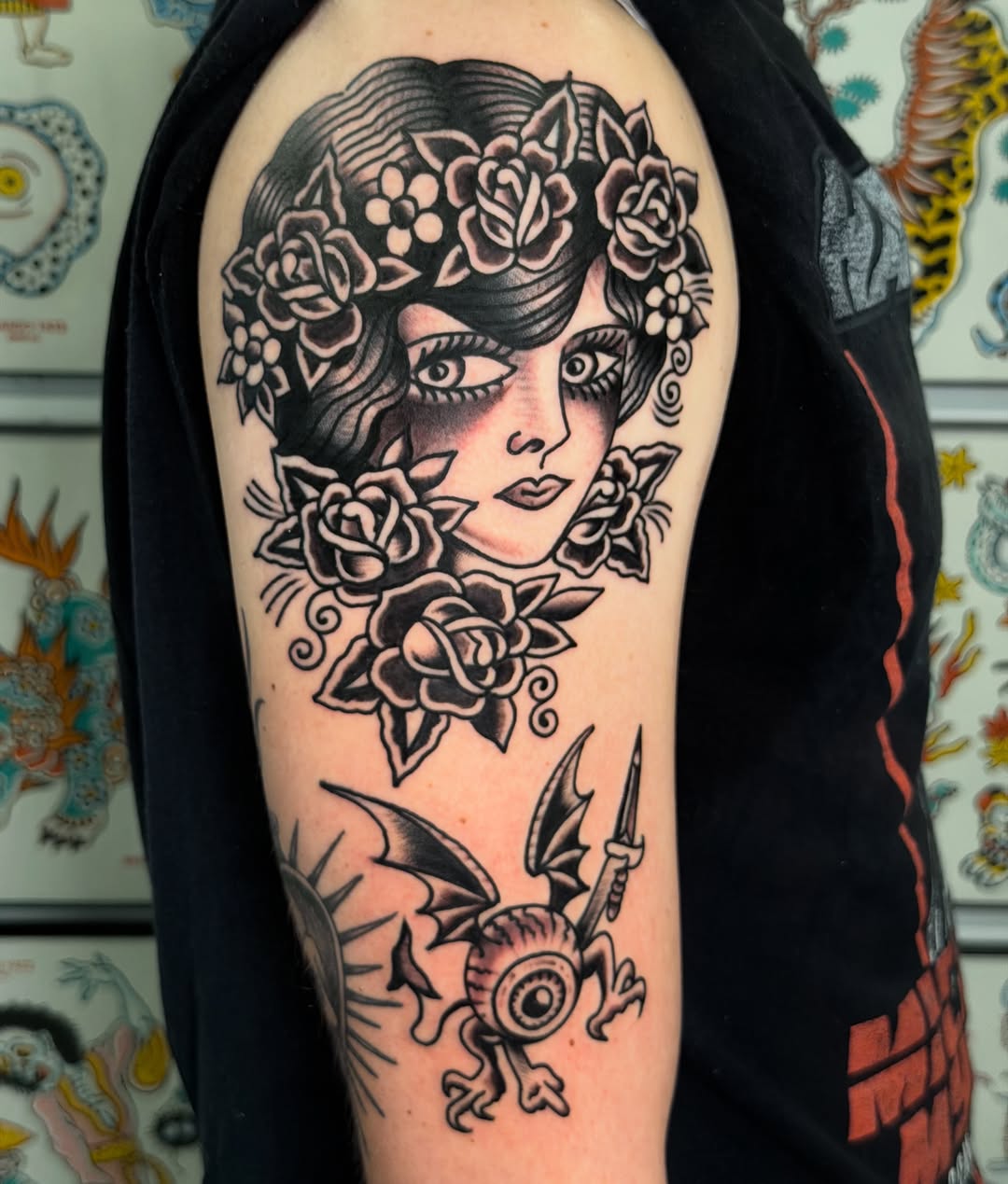 Tattoo by @rizzotattoos — american_traditional, black_and_grey