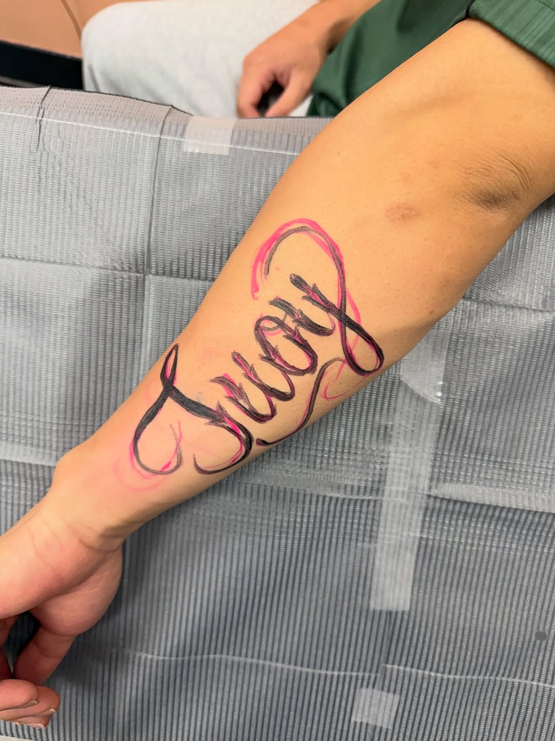 Tattoo by @gluhd_ink — lettering_script