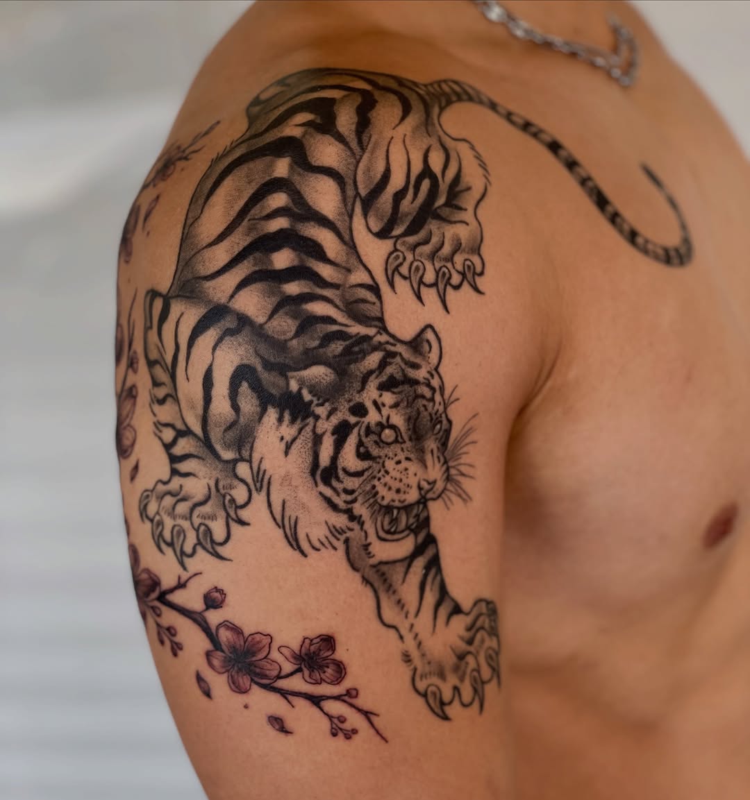 Tattoo by @soft.grimm — japanese_irezumi, black_and_grey