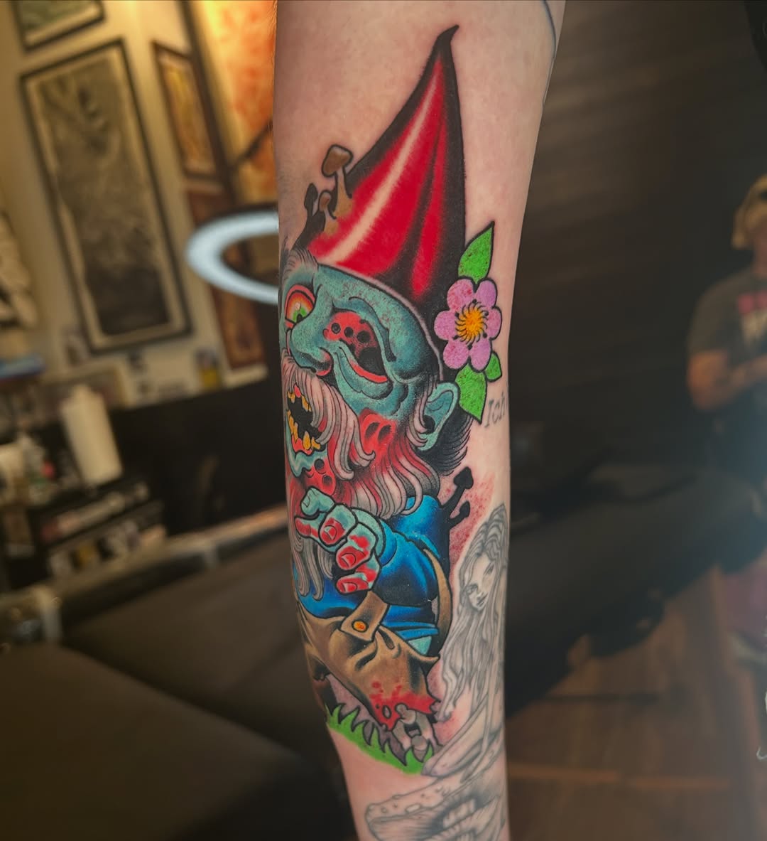 Tattoo by @timderosetattoos — new_school, trash_polka