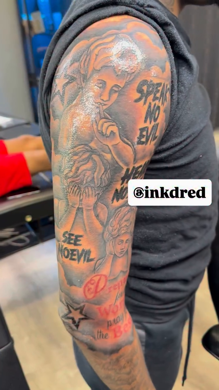 Tattoo by @inkdred — black_and_grey, realism
