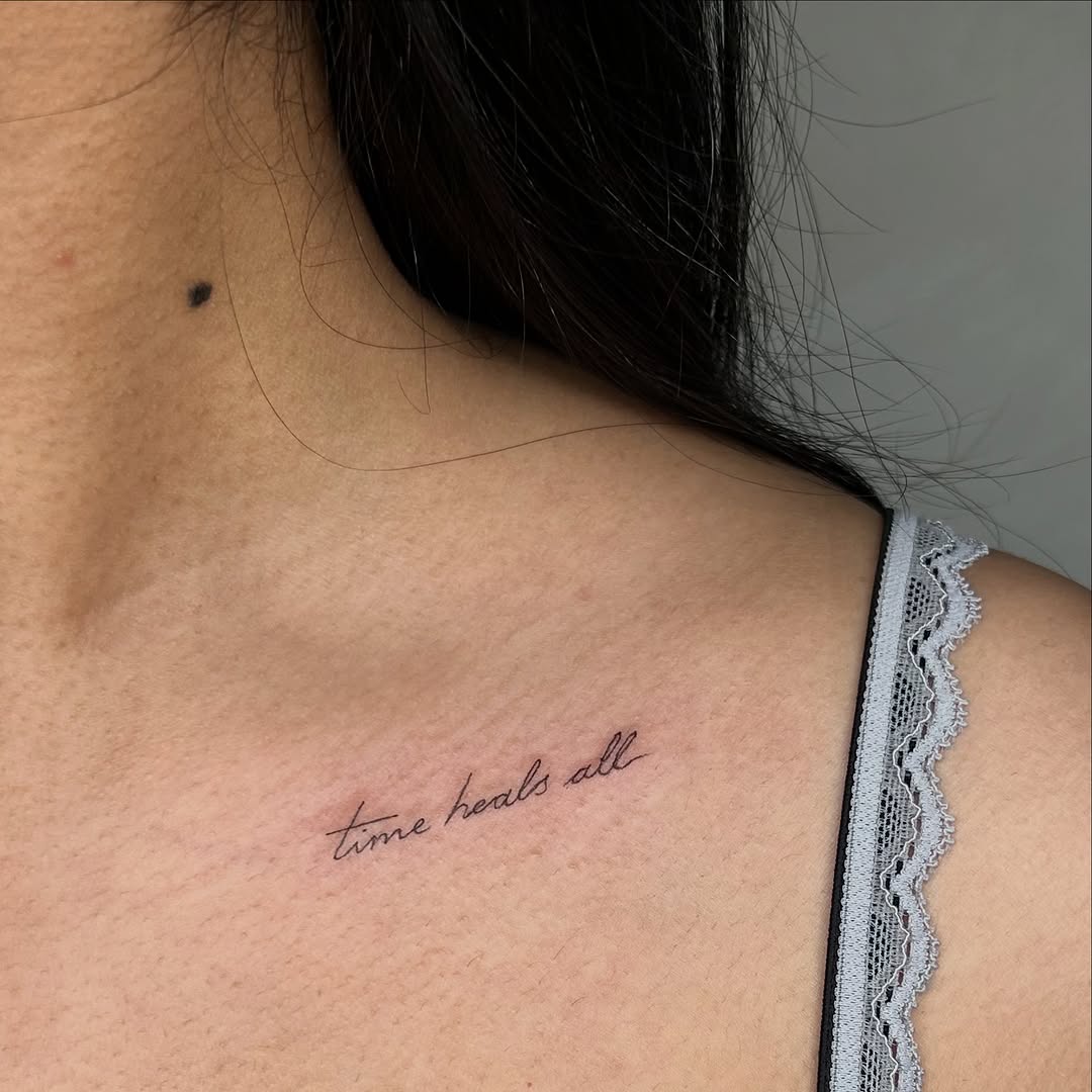 Tattoo by @fineline.tats — lettering_script, fine_line