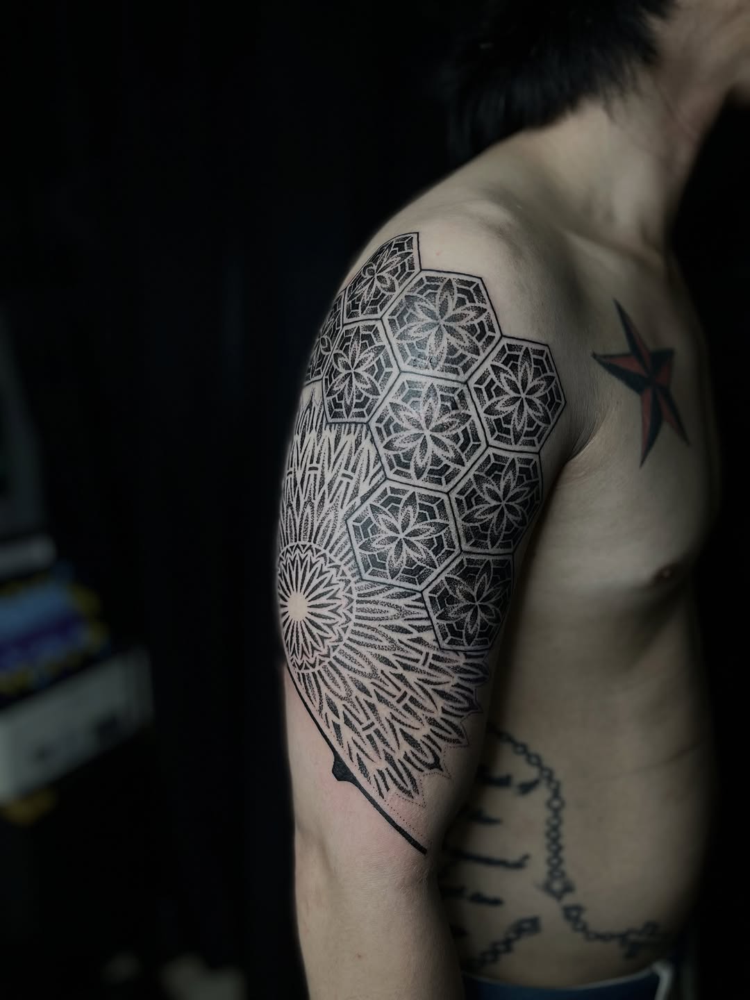 Tattoo by @russellefandialan โ geometric, dotwork