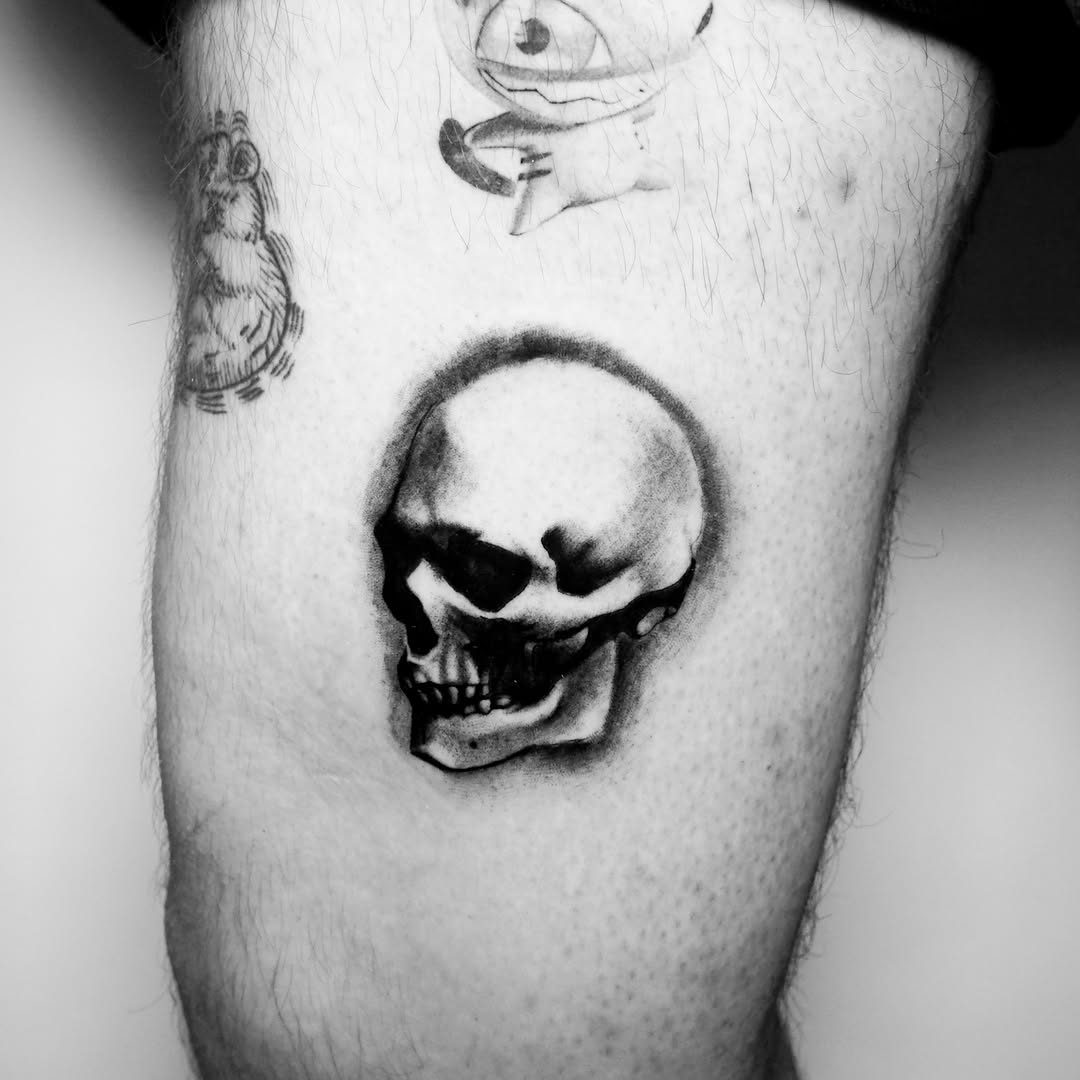 Tattoo by @alexmoska_tattoo — realism, black_and_grey