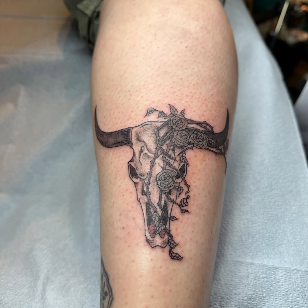 Tattoo by @queendaddytattoos — black_and_grey, realism