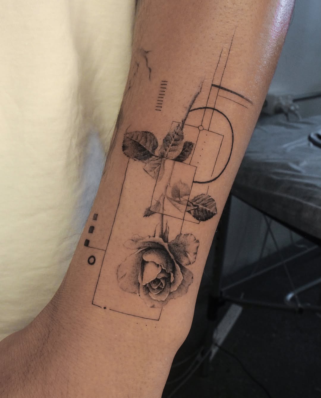 Tattoo by @ej.mireu_ink — realism, geometric