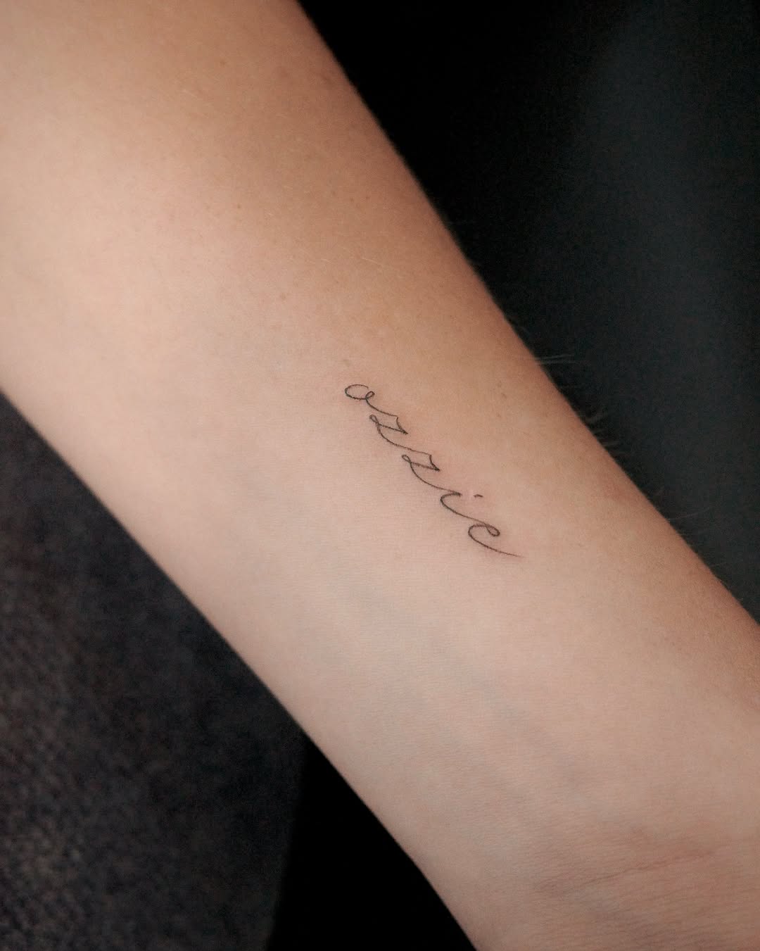 Tattoo by @blackpear_ink — lettering_script, fine_line