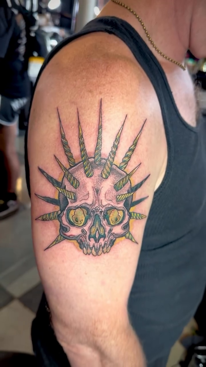 Tattoo by @itsmikachutattoos — dark_realism, black_and_grey