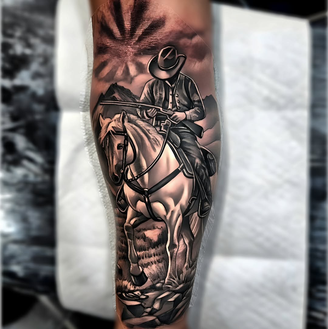 Tattoo by @eljosetattoo — realism, black_and_grey