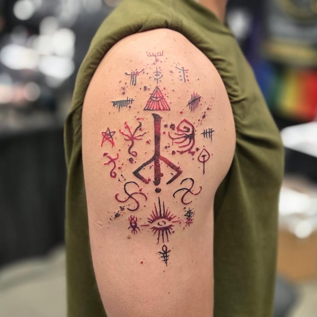 Tattoo by @aaronistattoo — blackwork, geometric