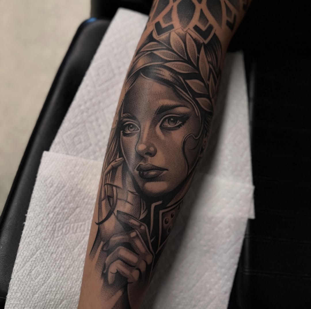 Tattoo by @dallasdiorio — black_and_grey, realism