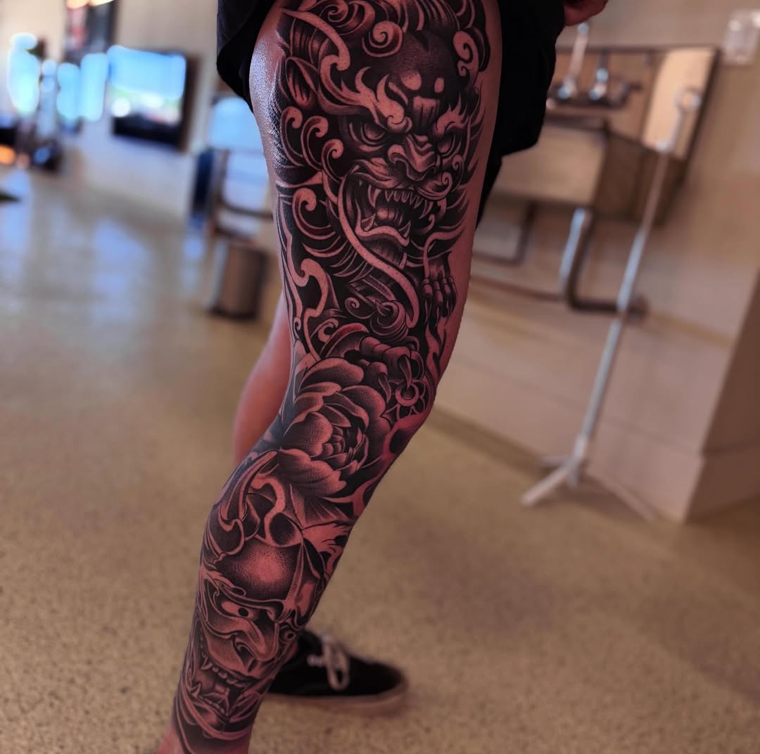 Tattoo by @dallasdiorio — japanese_irezumi, black_and_grey