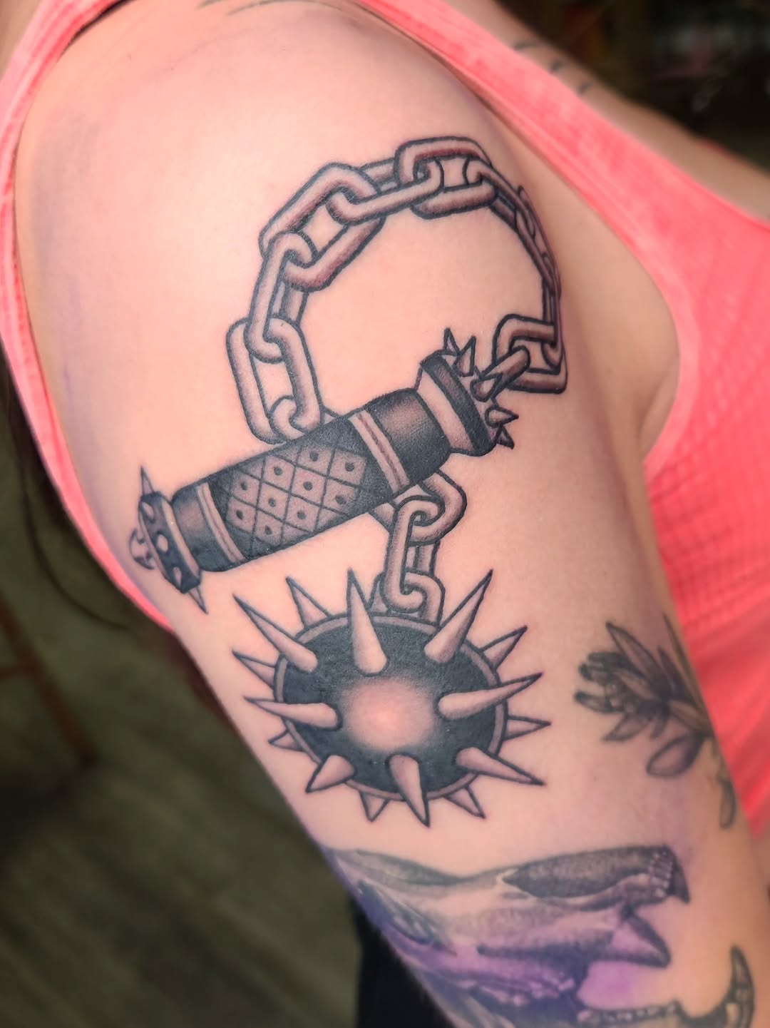 Tattoo by @thelittlestdirtbag — black_and_grey, neo_traditional