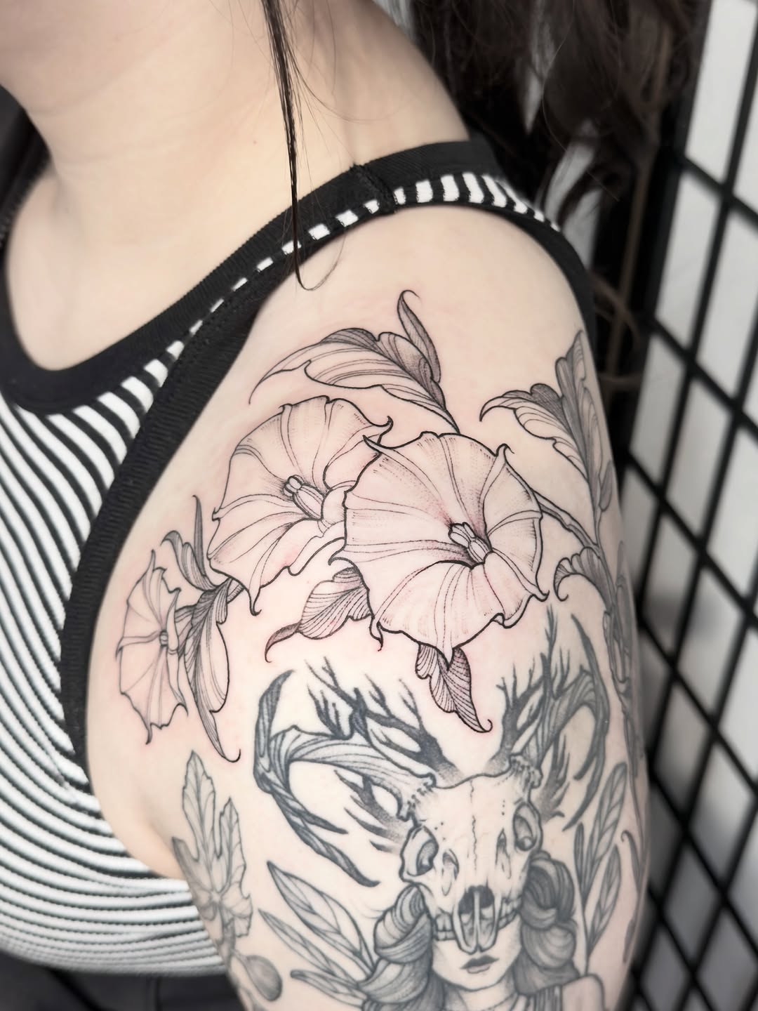 Tattoo by @kmarsdentattoos — illustrative, black_and_grey