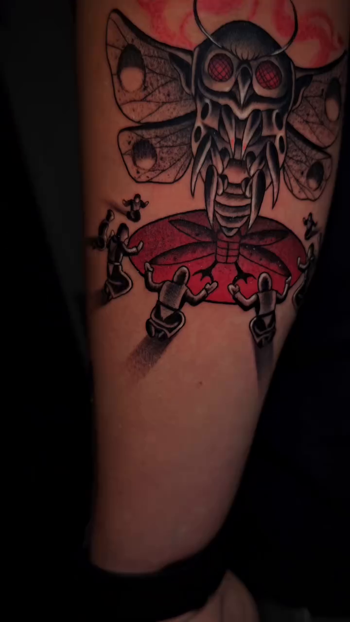 Tattoo by @grxy.tattoo — neo_traditional, trash_polka