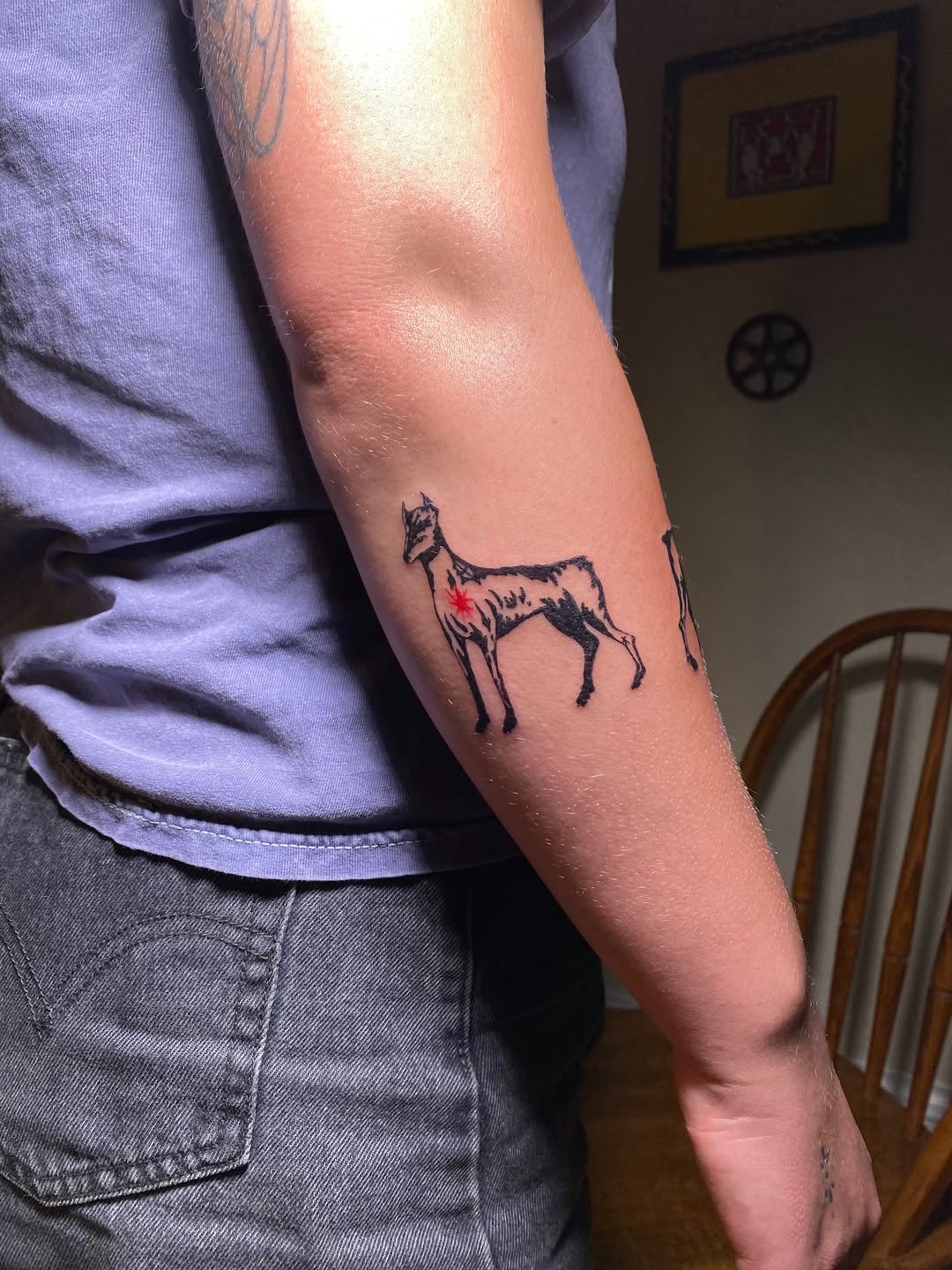 Tattoo by @littleblackdogtattoo — black_and_grey, fine_line