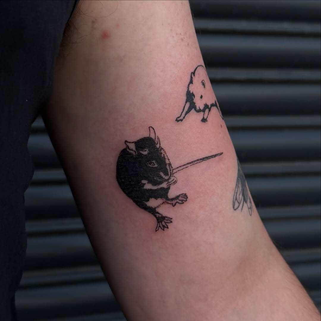 Tattoo by @vsgoblintatts — black_and_grey, illustrative