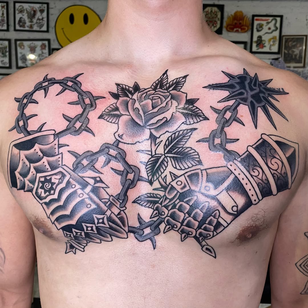 Tattoo by @morgana.sutherland — american_traditional, black_and_grey