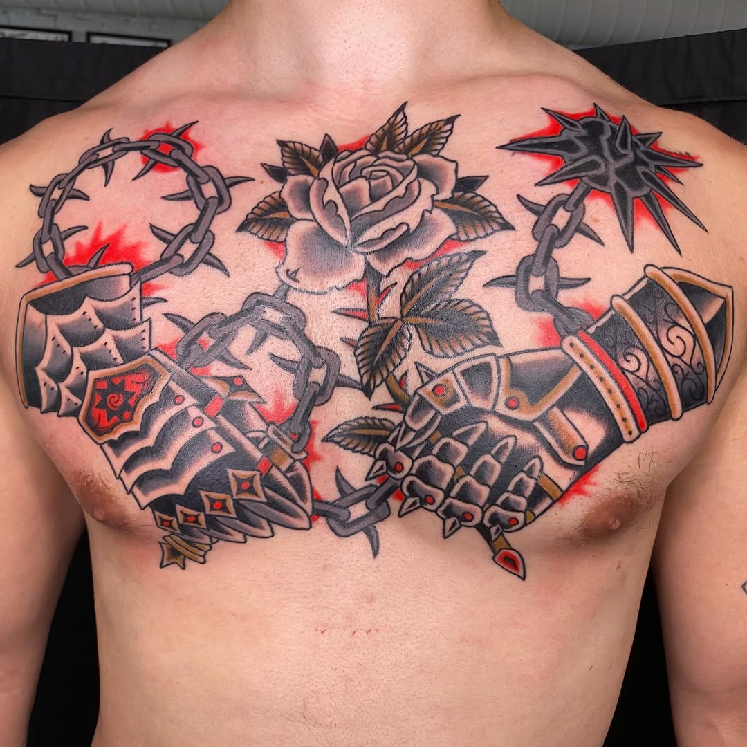 Tattoo by @morgana.sutherland — american_traditional, black_and_grey