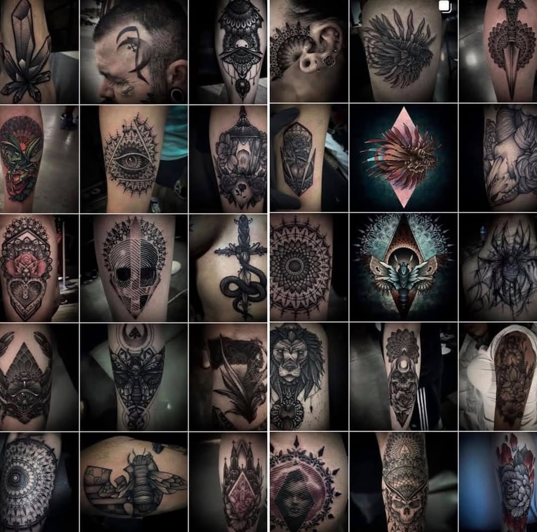 Tattoo by @jymicalkins — black_and_grey, geometric