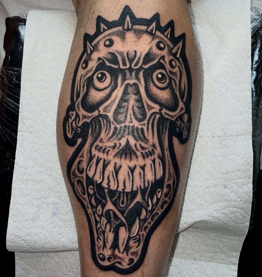 Tattoo by @tattooerjan8 — black_and_grey, dark_realism