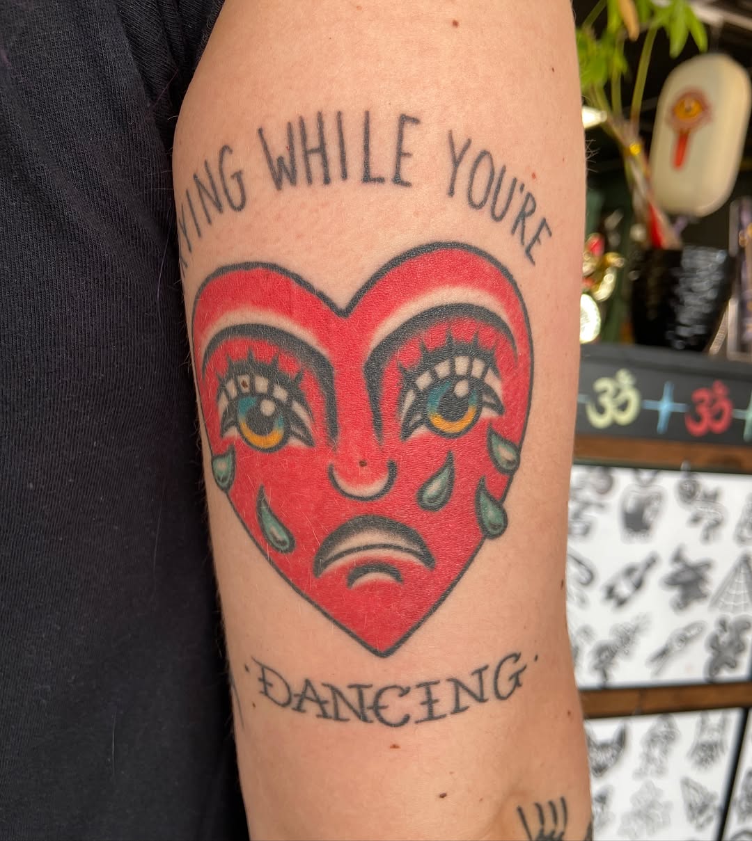 Tattoo by @electriclucy — american_traditional, lettering_script
