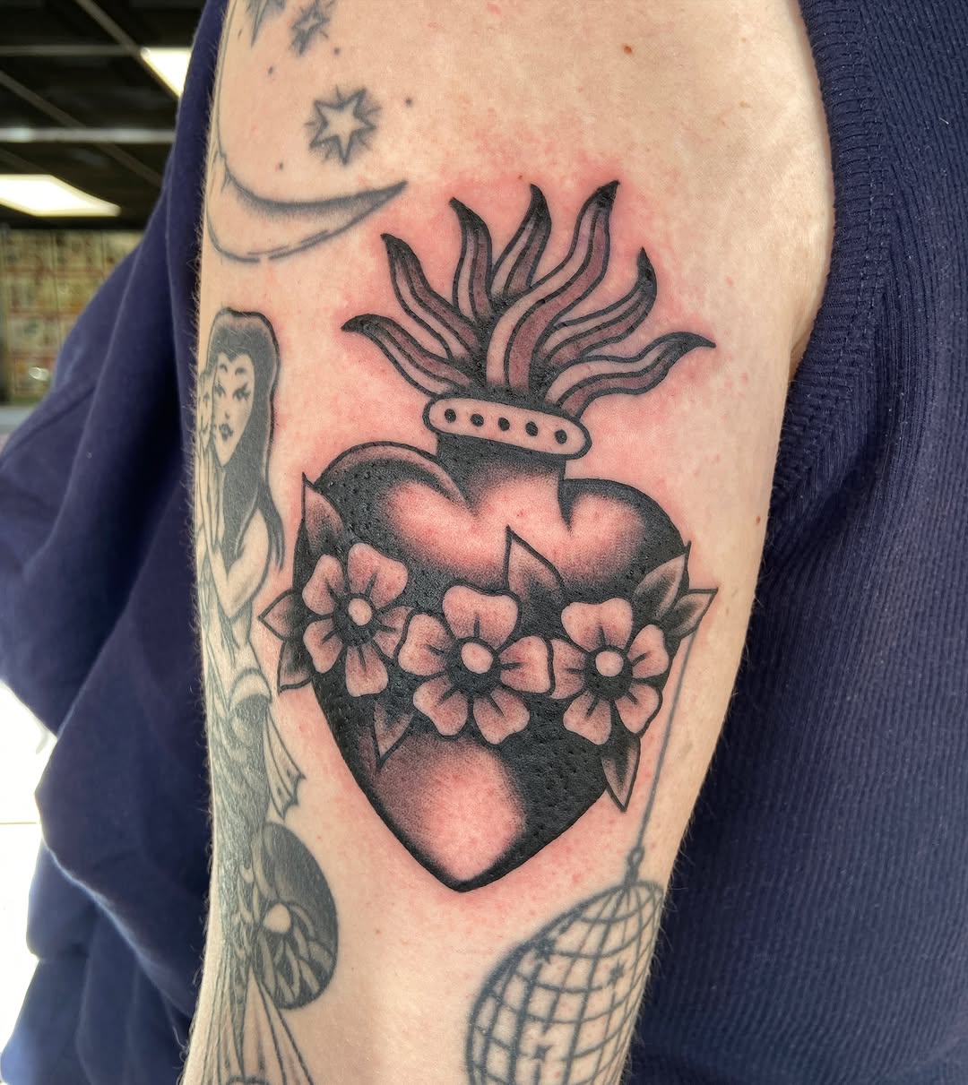Tattoo by @electriclucy — american_traditional, black_and_grey