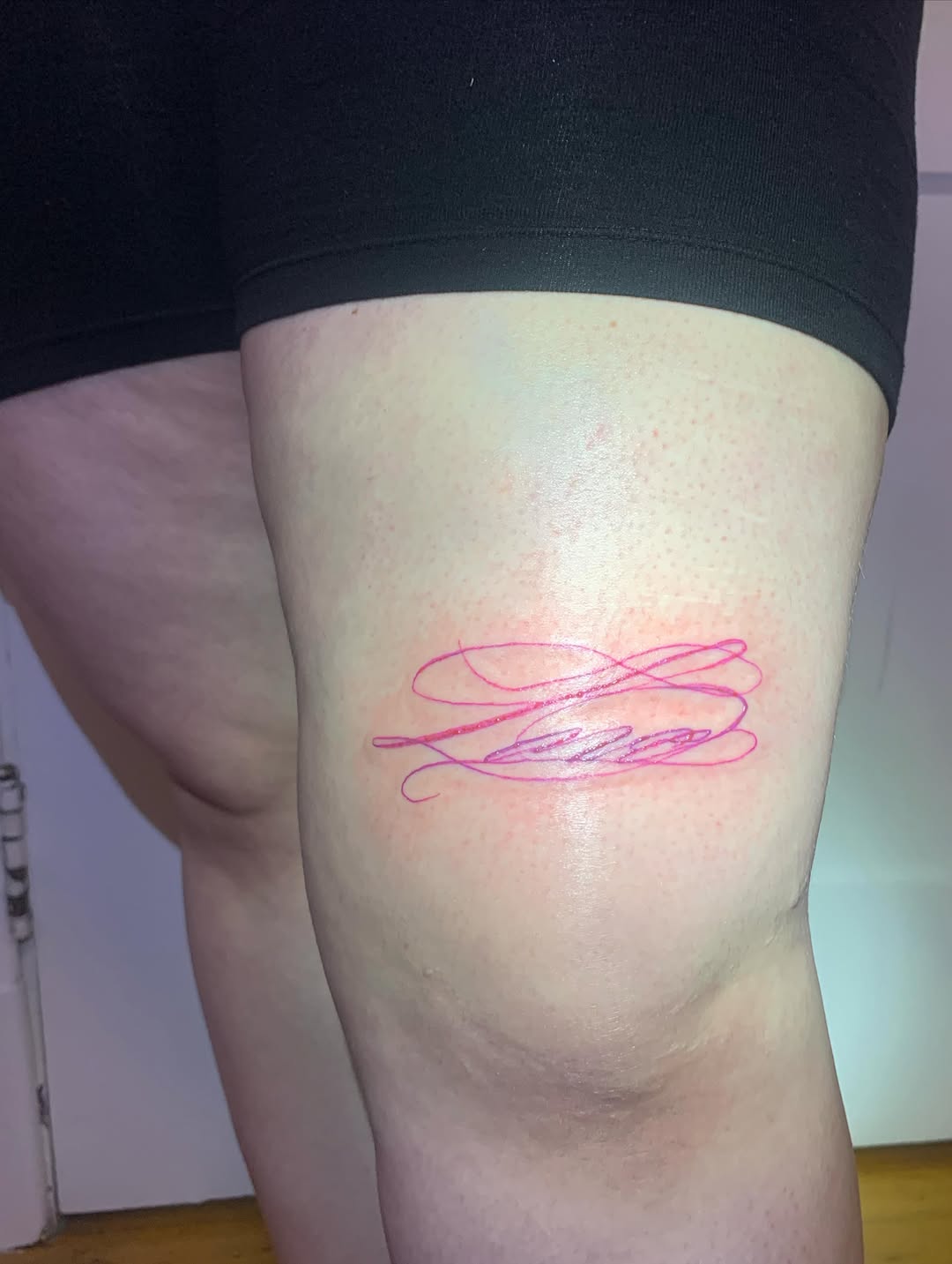 Tattoo by @tattg1rl — lettering_script, fine_line