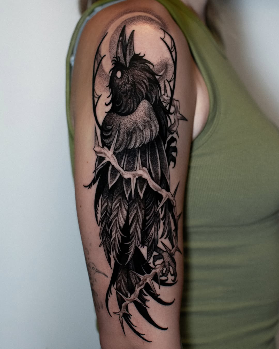 Tattoo by @monique.munoz.art — black_and_grey, dark_realism