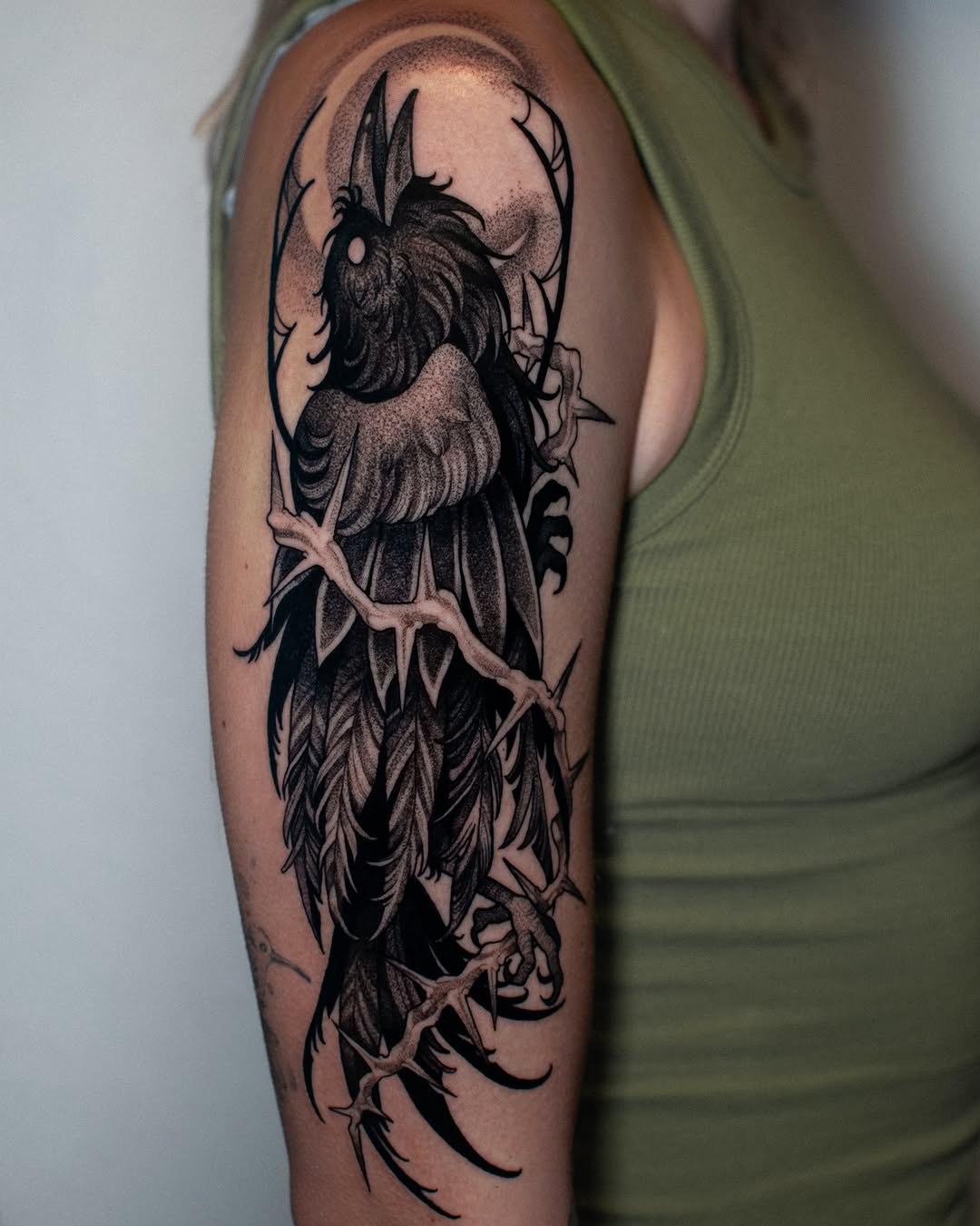 Tattoo by @monique.munoz.art — black_and_grey, dark_realism