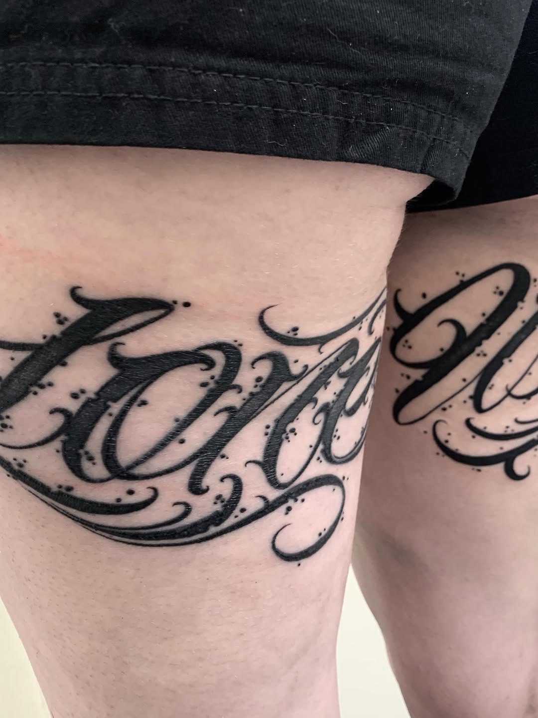 Tattoo by @thrashmoneymillionaire — lettering_script, chicano
