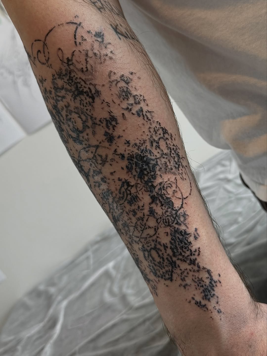 Tattoo by @sacer________ — blackwork, dotwork