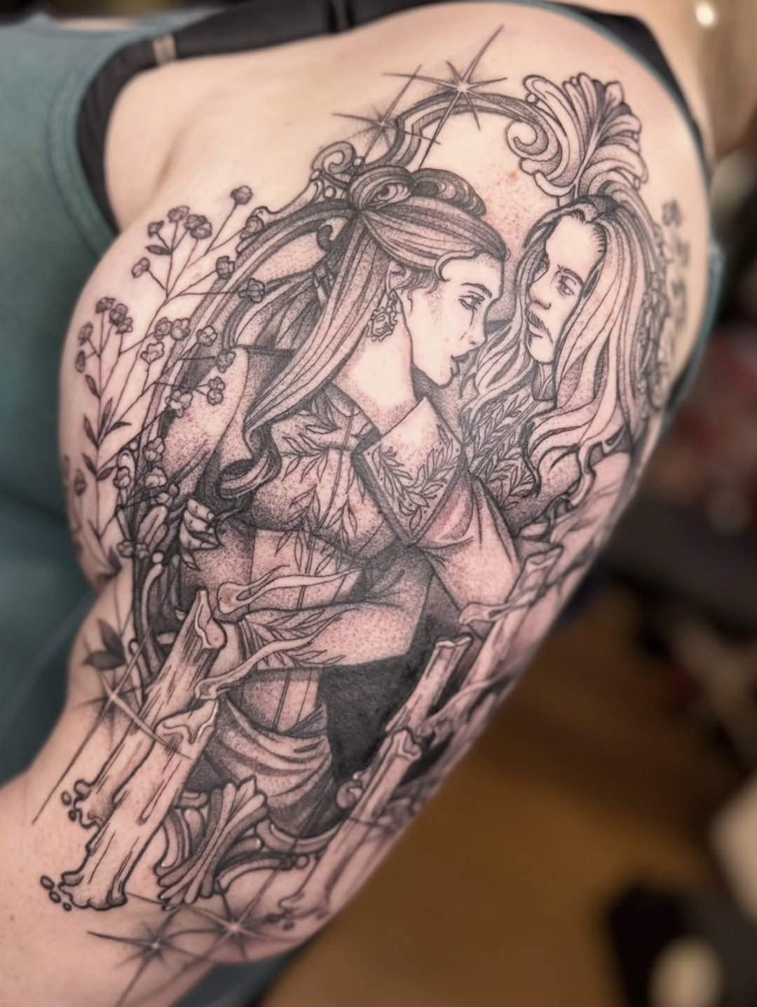 Tattoo by @saturniid.tattoo โ illustrative, dotwork