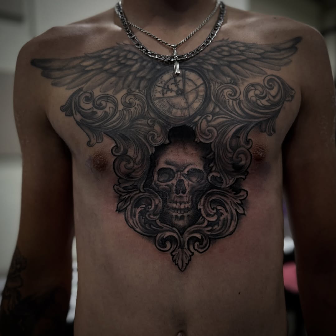 Tattoo by @sincerelyyourzstudios — black_and_grey, realism