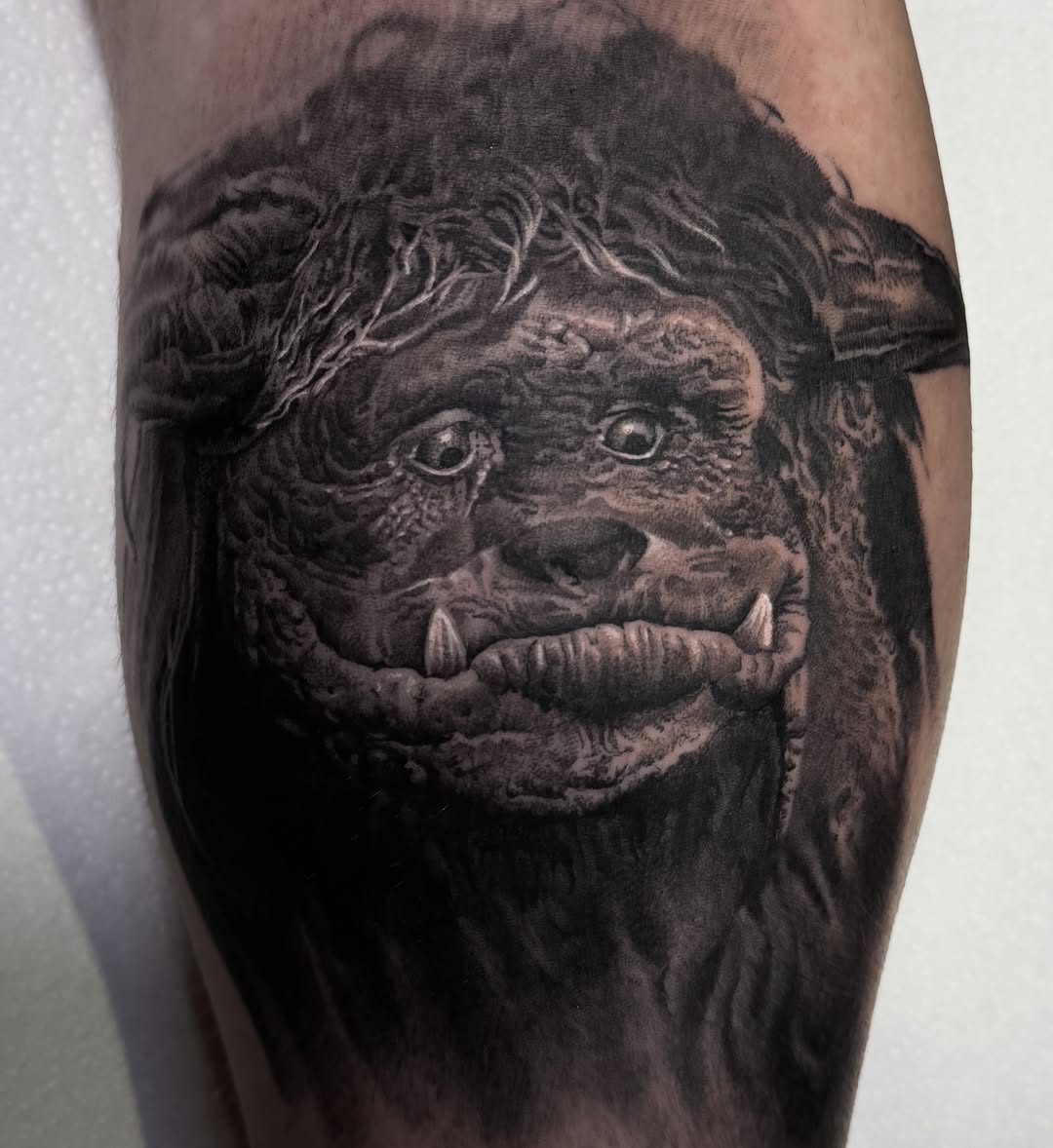 Tattoo by @rikkileetattoo โ realism, black_and_grey