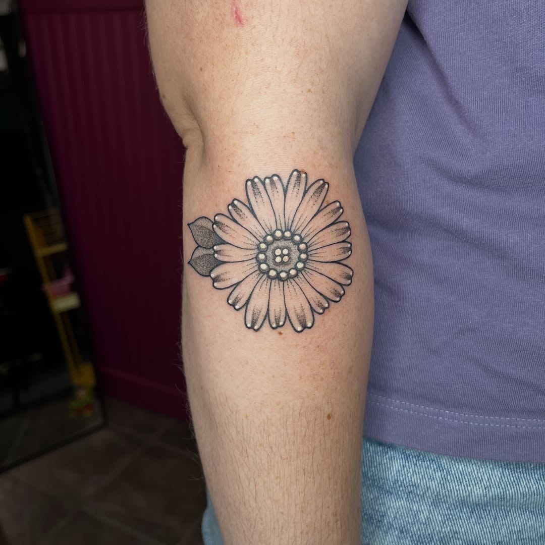 Tattoo by @stabbybrooks — dotwork, black_and_grey