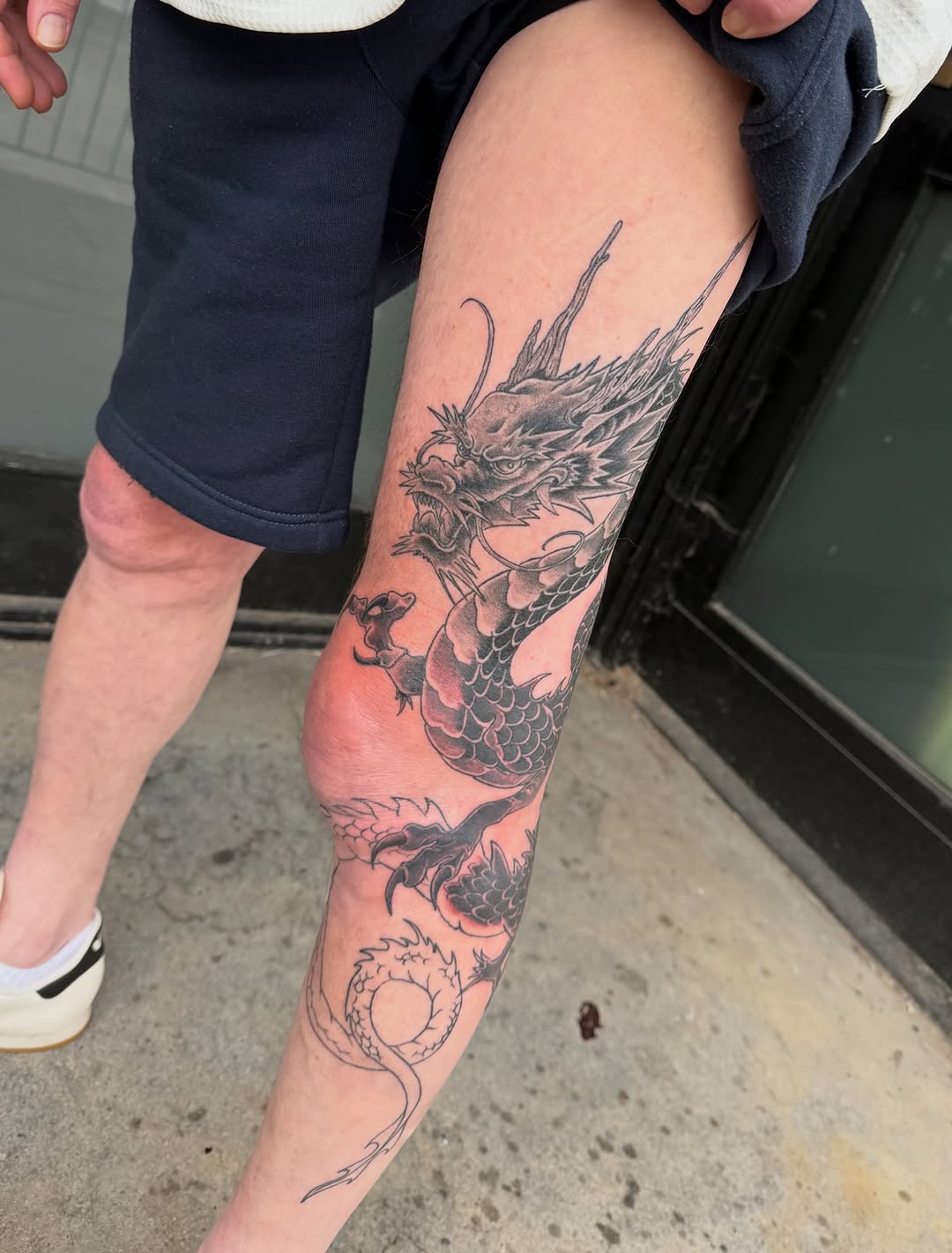 Tattoo by @doingadraw โ japanese_irezumi, black_and_grey