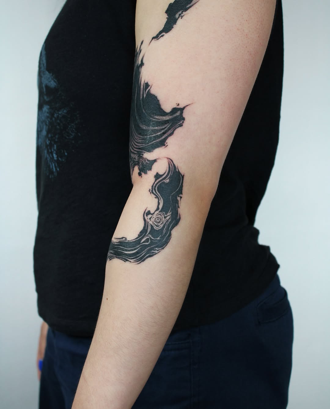 Tattoo by @tatpiaooo — blackwork, trash_polka