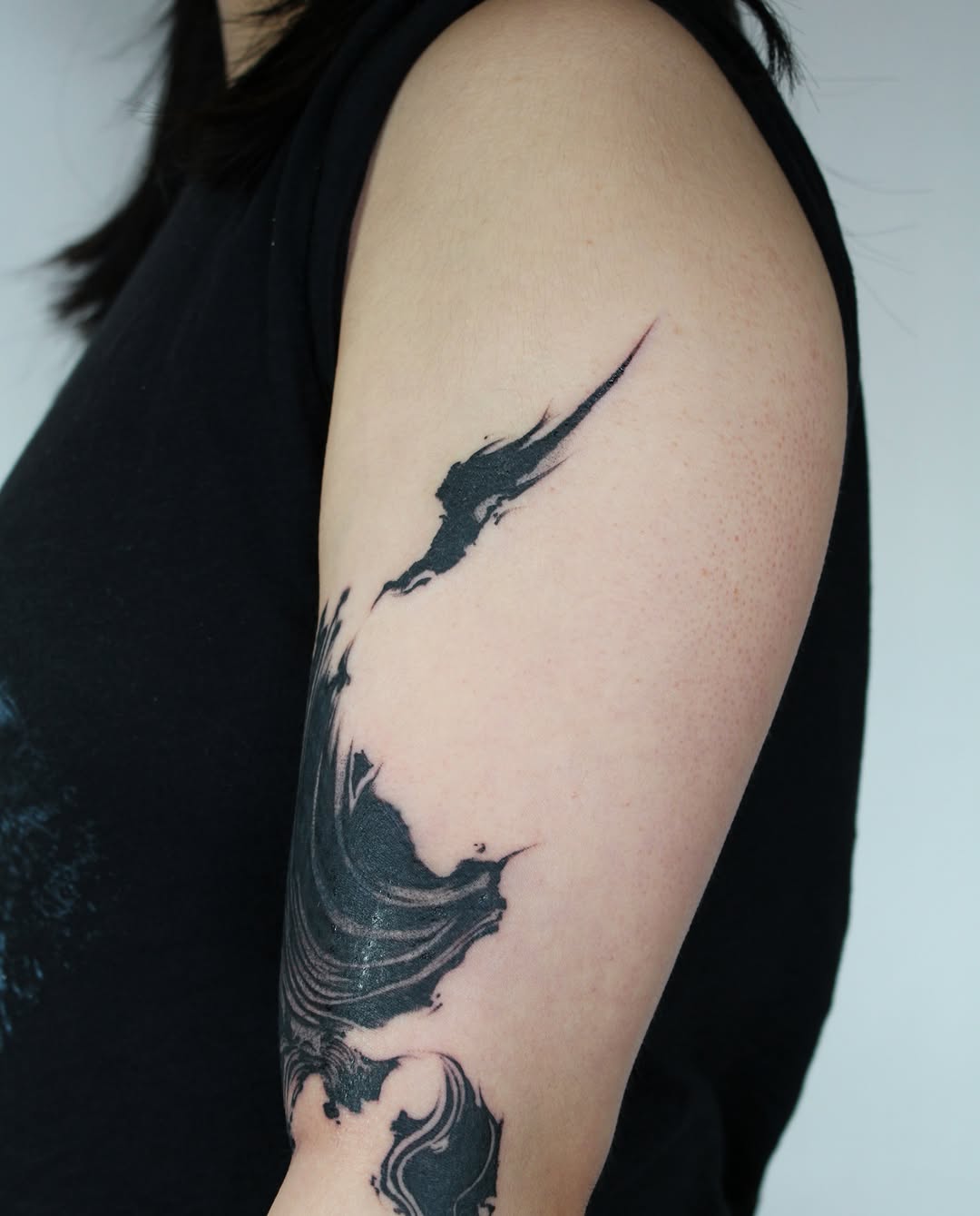 Tattoo by @tatpiaooo — blackwork, trash_polka