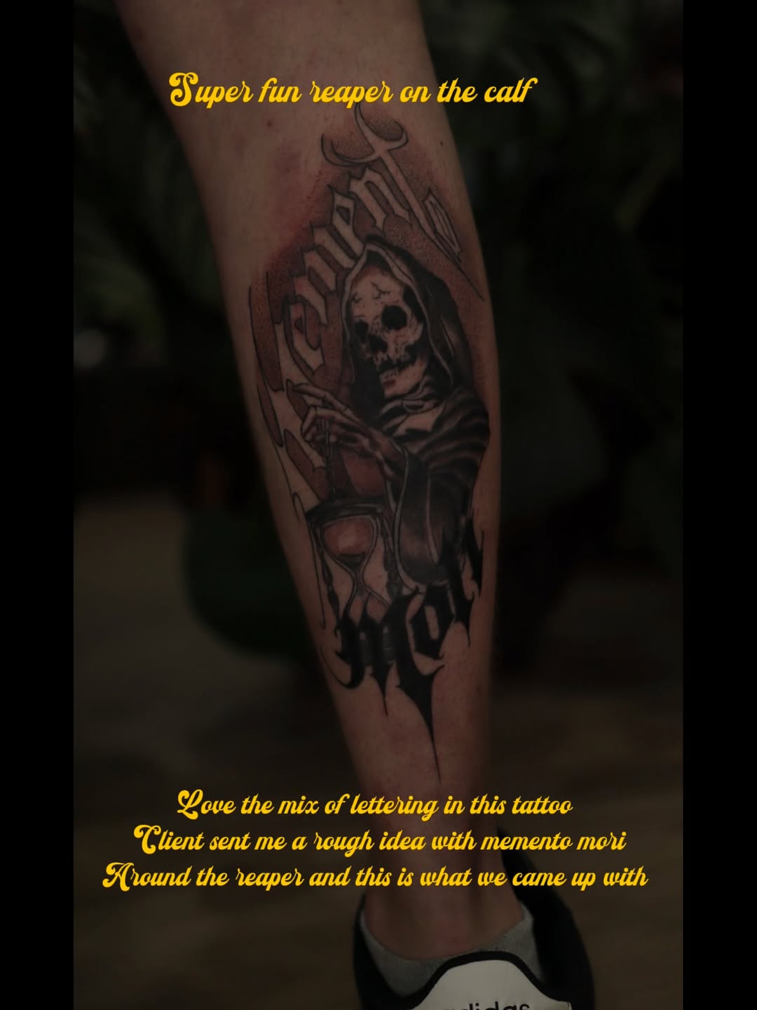 Tattoo by @jackinthebox.tattoos — black_and_grey, lettering_script